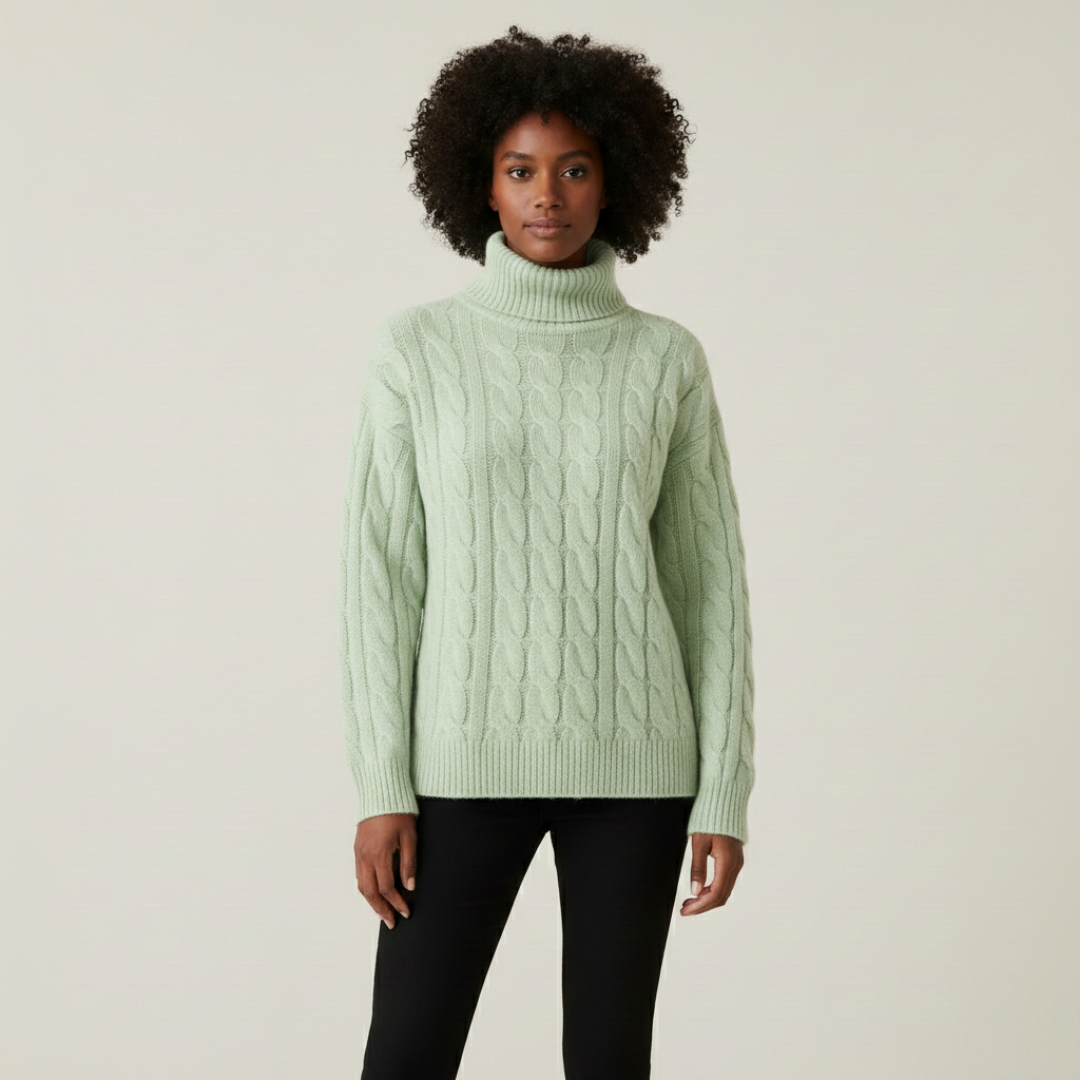 Jane - Cozy Cable Turtleneck Sweater