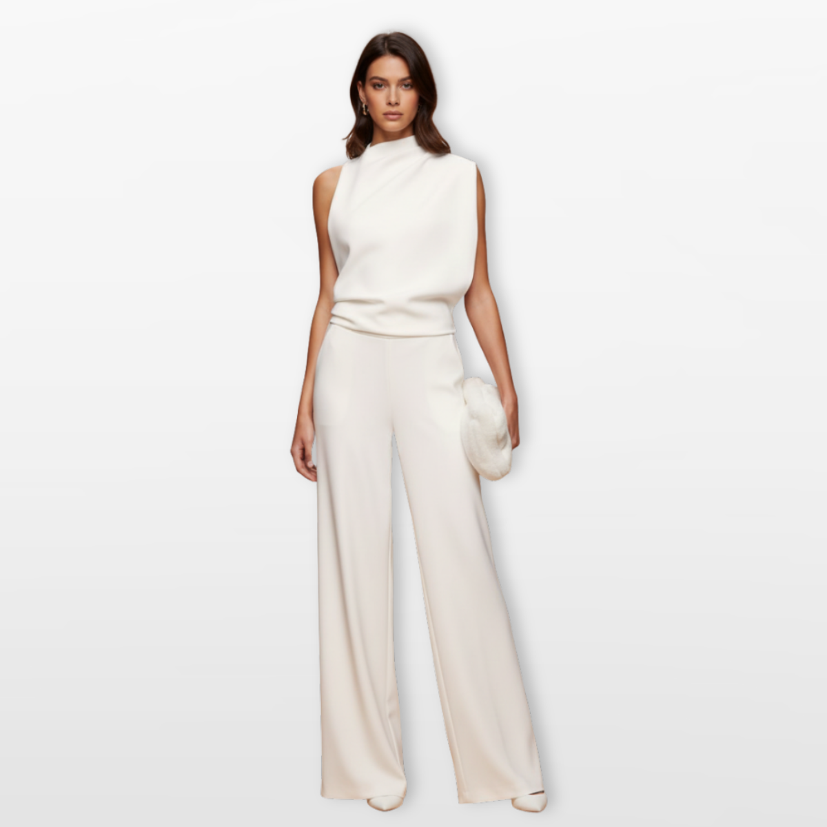 Women Wide Leg Jumpsuit Elegant Sleeveless