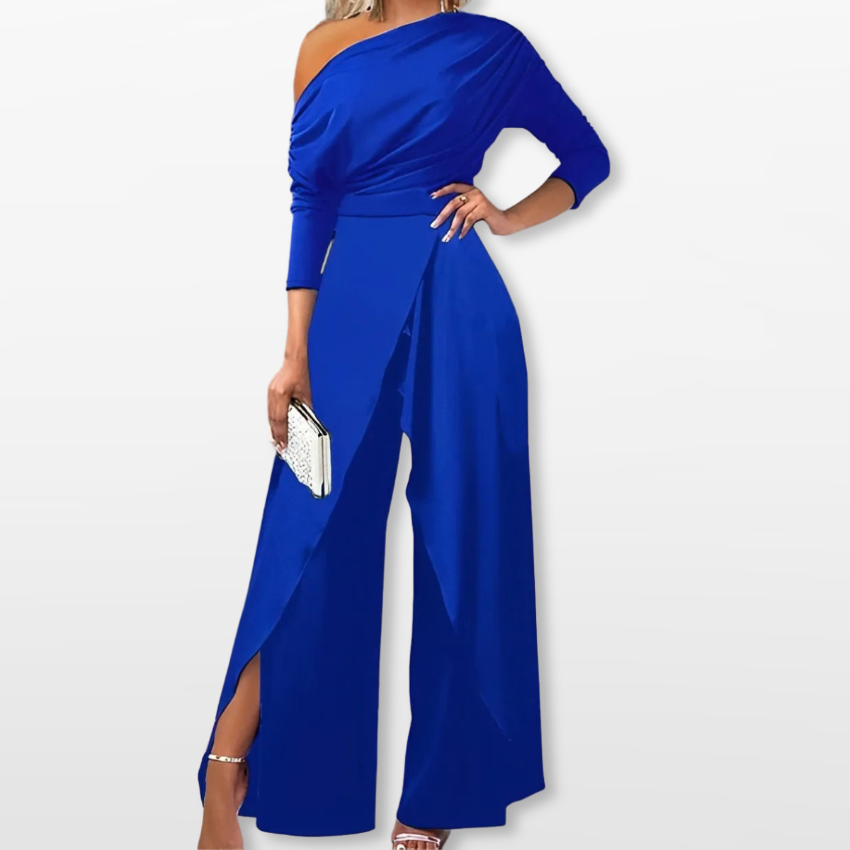 Women One Shoulder Wide Leg Jumpsuit