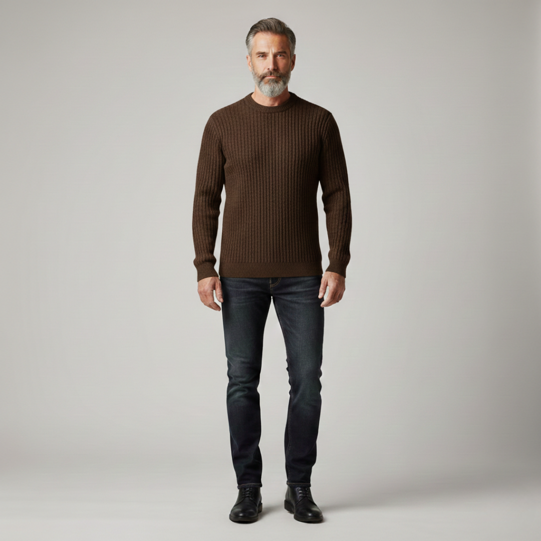 Grant - Vertical Ribbed Crewneck Sweater