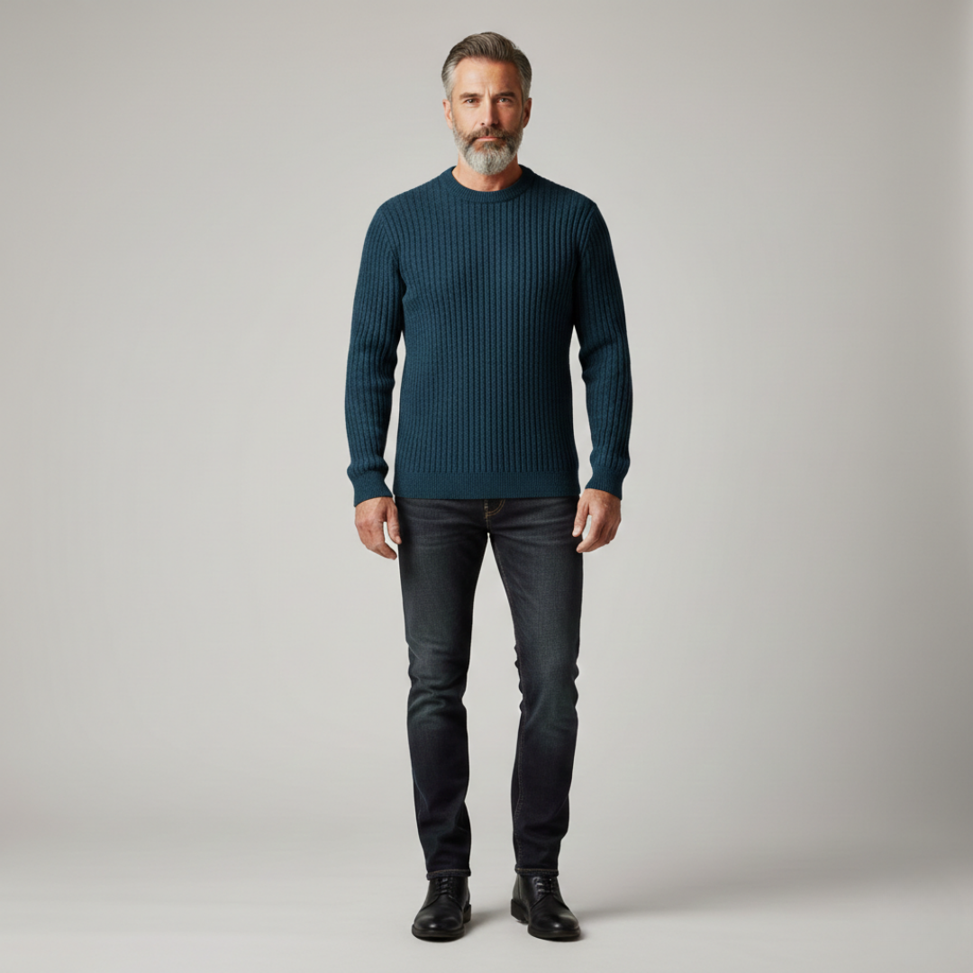 Grant - Vertical Ribbed Crewneck Sweater