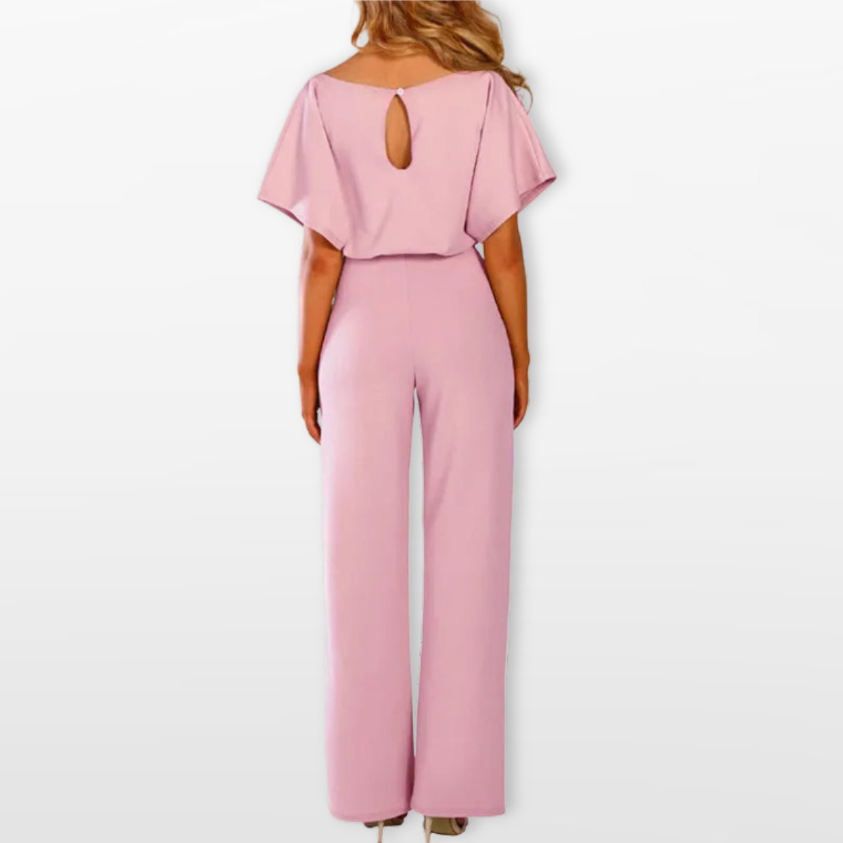 Women Relaxed Wide Leg Tie Waist Jumpsuit
