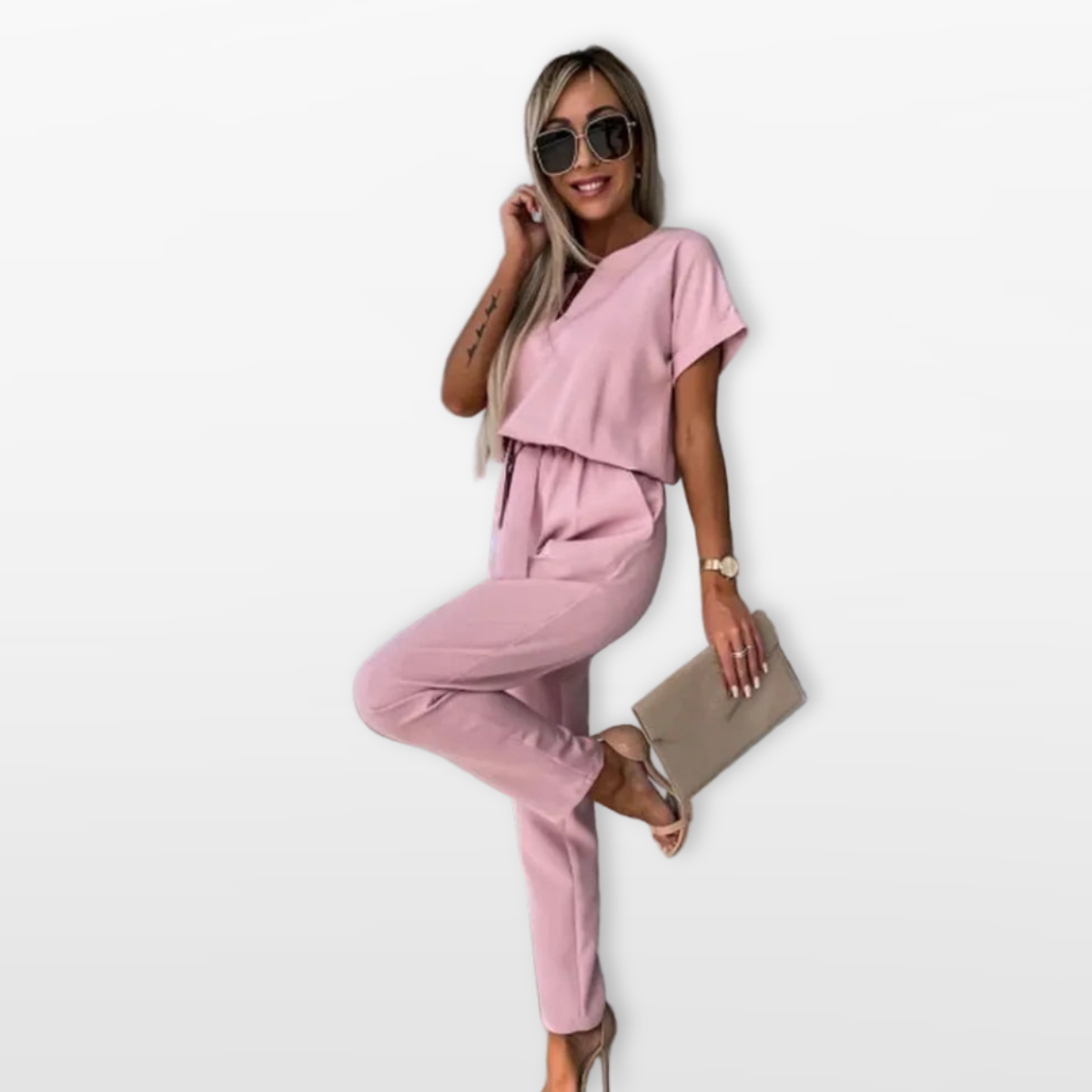 Women Casual Two Piece Jumpsuit Set Relaxed Fit
