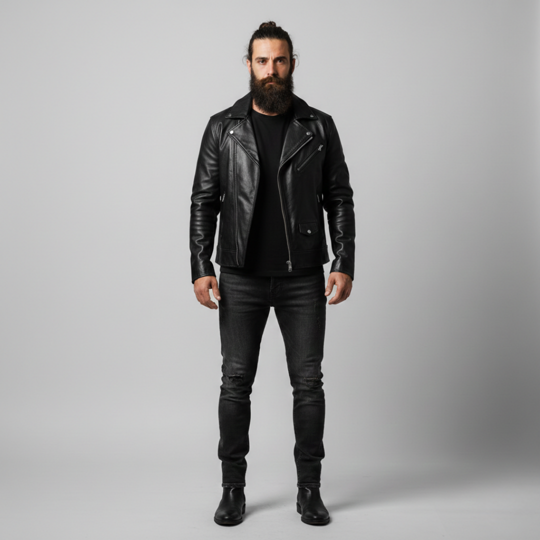Samuel - Leather Biker Jacket