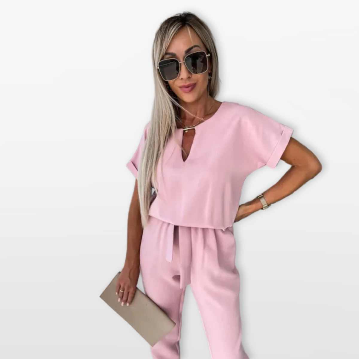 Women Casual Two Piece Jumpsuit Set Relaxed Fit