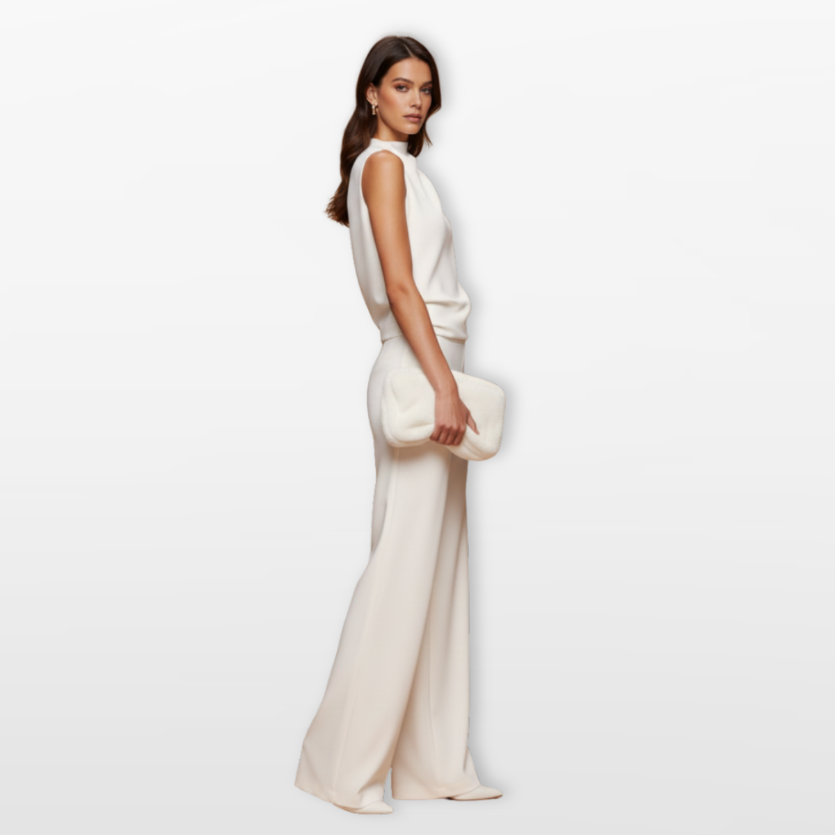 Women Wide Leg Jumpsuit Elegant Sleeveless