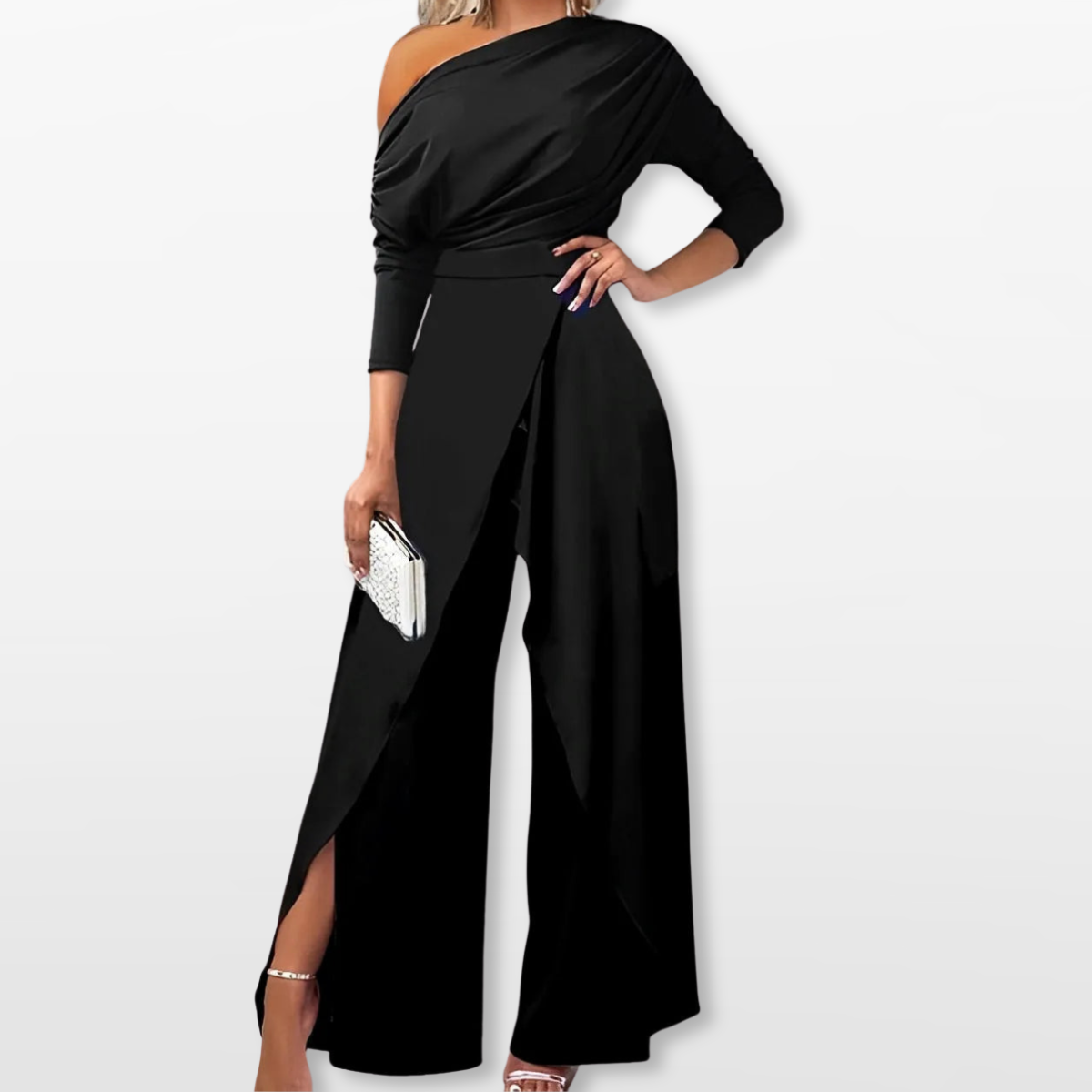 Women One Shoulder Wide Leg Jumpsuit