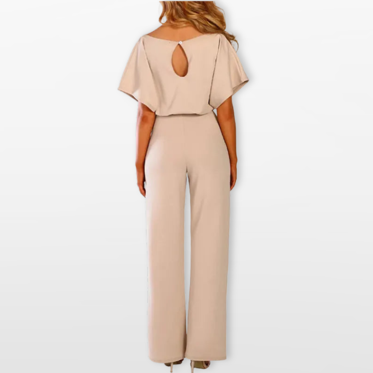 Women Relaxed Wide Leg Tie Waist Jumpsuit