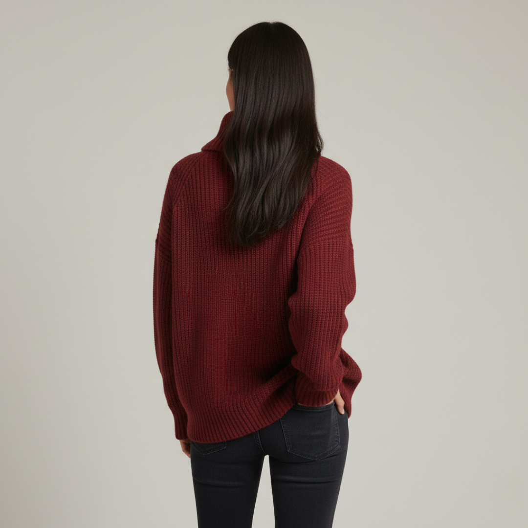 Scalett - Cozy Oversized Turtleneck Knit Sweater