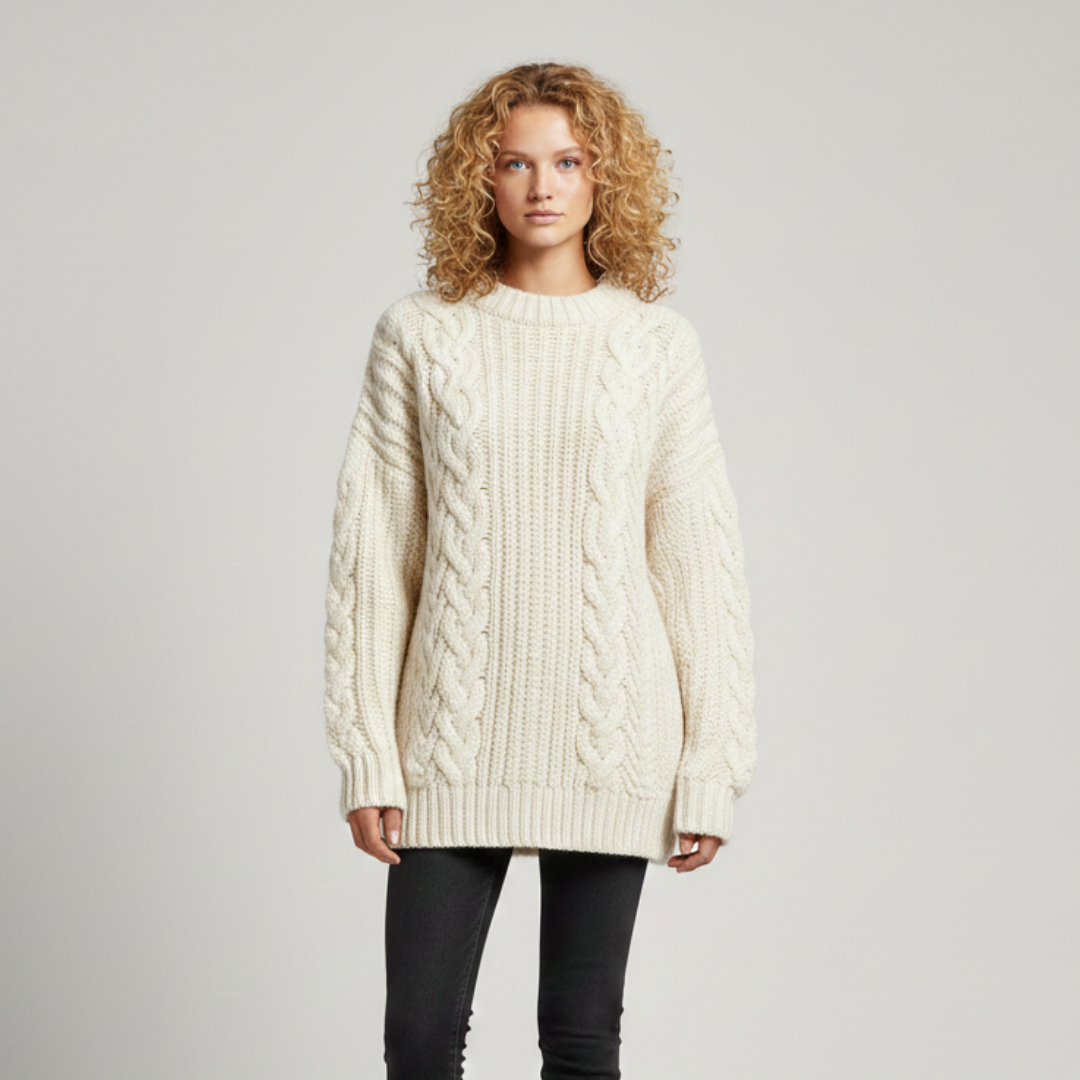 Eliza - Cable Knit Crewneck Sweater