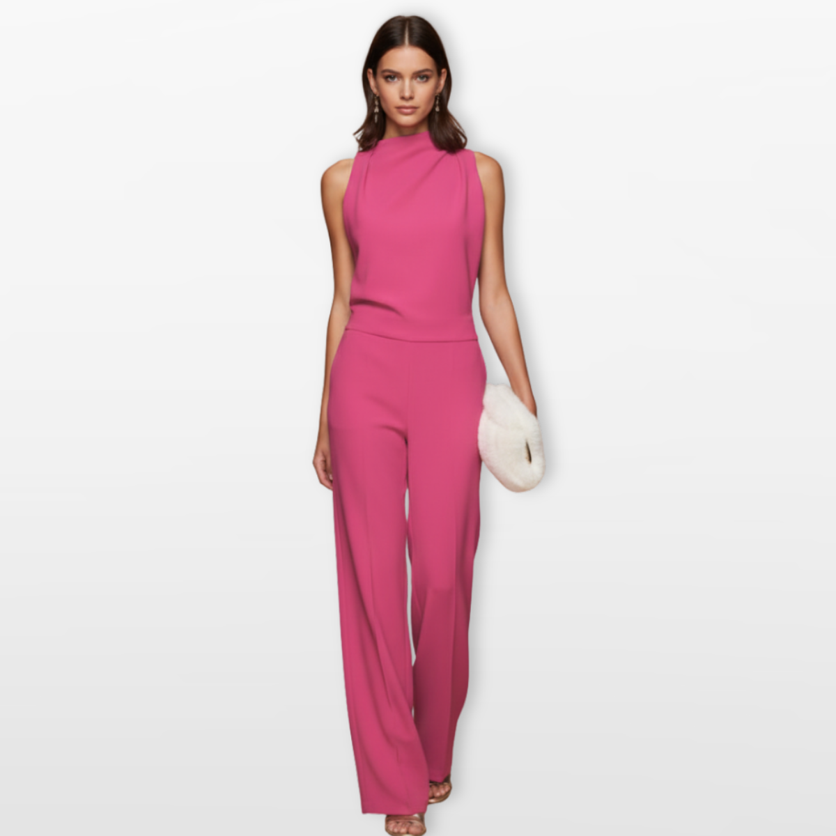 Women Wide Leg Jumpsuit Elegant Sleeveless